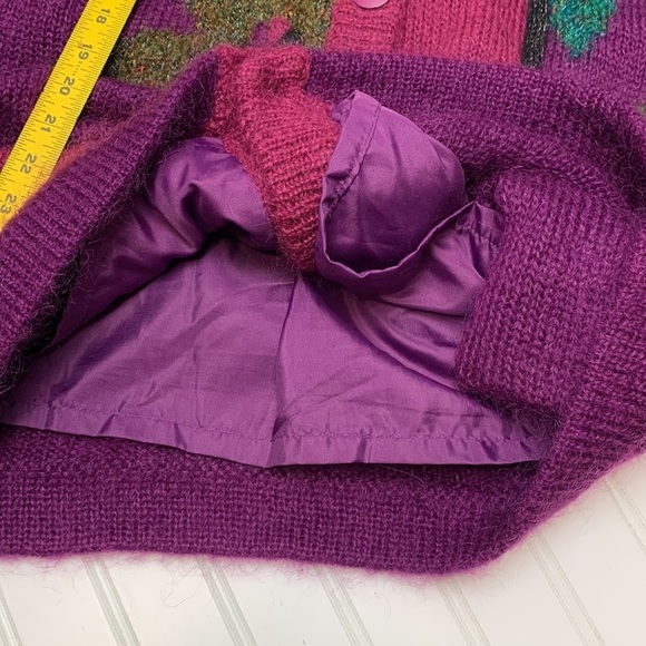 Vintage 90’s vibe purple button front sweater XL - Picture 9 of 10